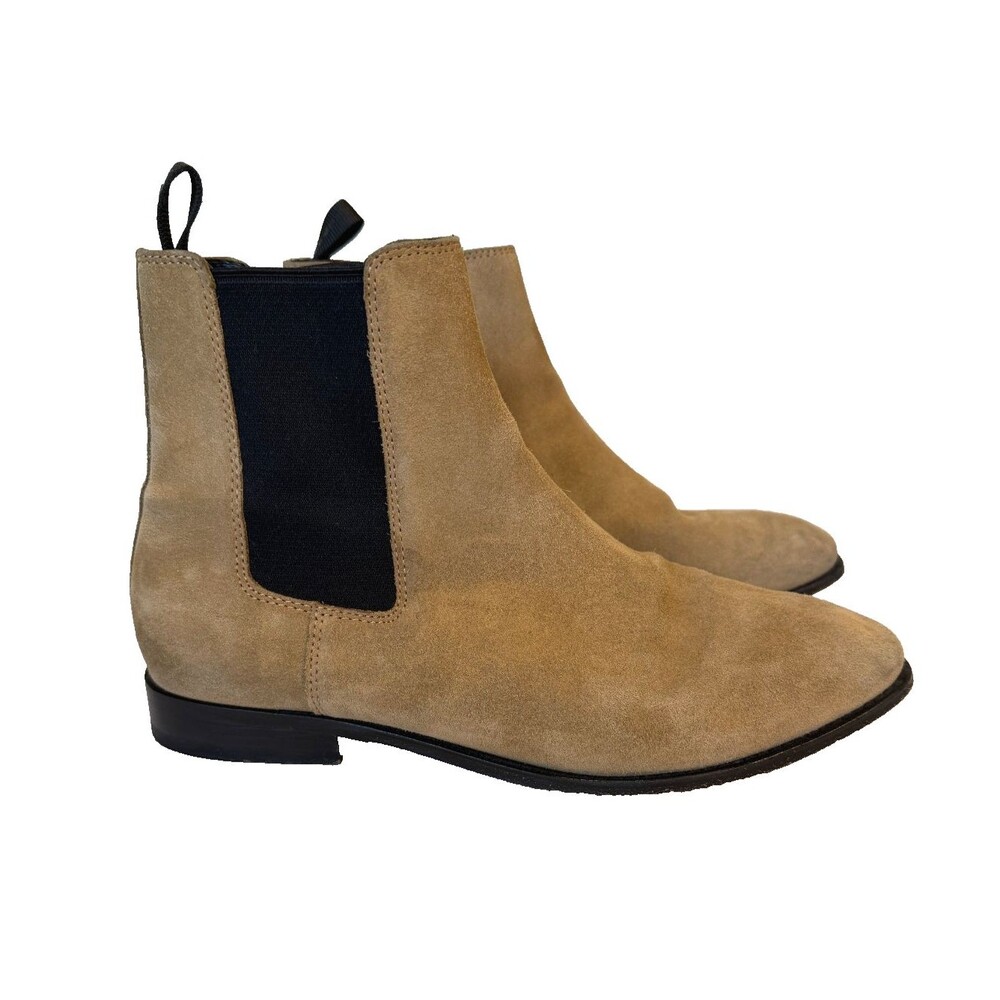Coach Men's Size 9D Metropolitan Suede Chelsea Boot Leather Beige Tan LightBrown